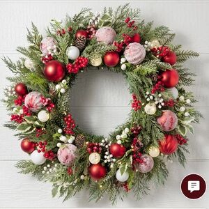 Balsam Hill Outdoor Lit Nordic Splendor Wreath